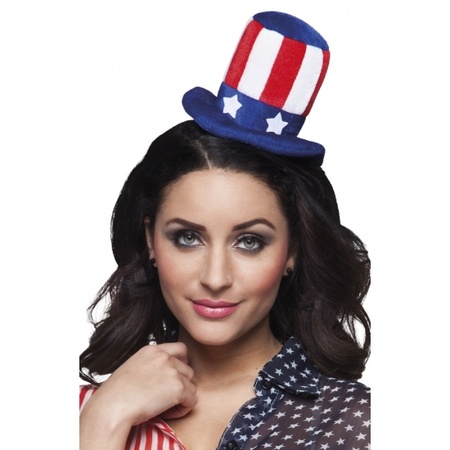 USA carnaval set hat and tie for adults