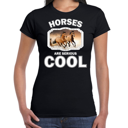 Animal brown horses are cool t-shirt black for women