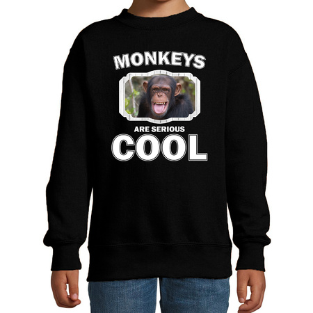 Animal chimpanzees are cool sweater black for children