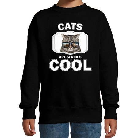 Animal cool cats are cool sweater black for children
