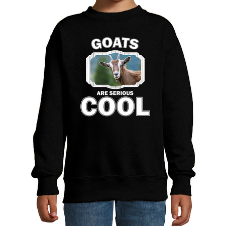 Animal goats are cool sweater black for children