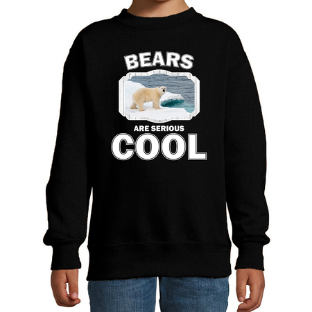Dieren ijsbeer sweater zwart kinderen - bears are cool trui jongens en meisjes