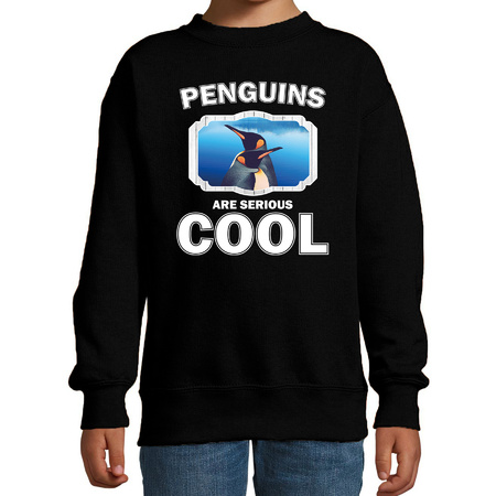 Animal penguins are cool sweater black for children