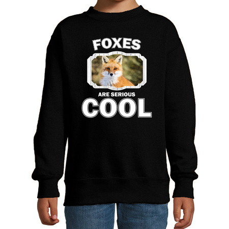 Animal foxes are cool sweater black for children