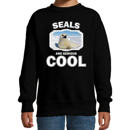 Animal seals are cool sweater black for children