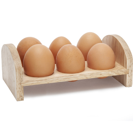 Egg rack/holder made of wood for 6 eggs 17 x 10 cm 
