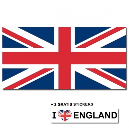 Landenvlag Engeland + 2 gratis stickers