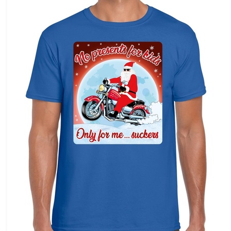 Christmas t-shirt no presents for kids blue for men