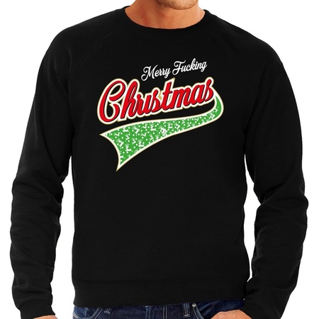 Christmas sweater Merry fucking christmas black for men