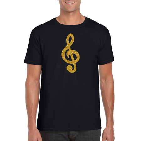Musical note G / music party t-shirt black for men