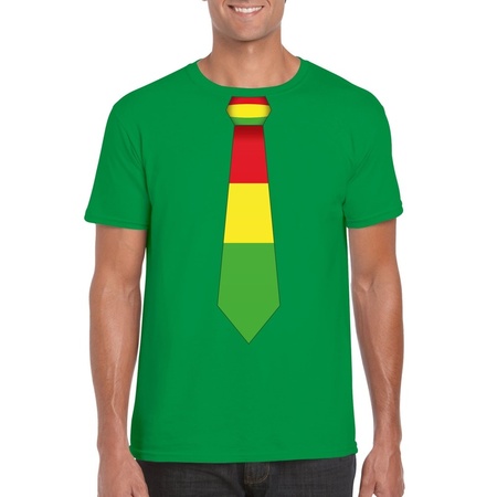 Green t-shirt with Limburg flag tie for men