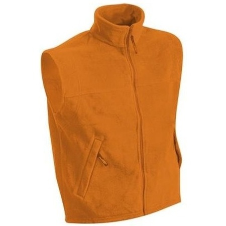 Grote maten fleece outdoor bodywarmer oranje voor heren