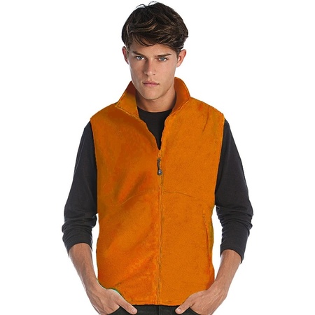 Plus size fleece outdoor bodywarmer orange for men