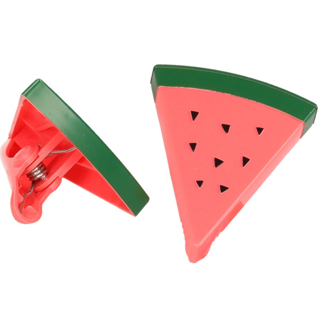 Towel clip/towel pegs - watermelon - 2x - plastic