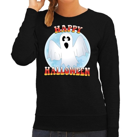 Happy Halloween ghost sweater black for women