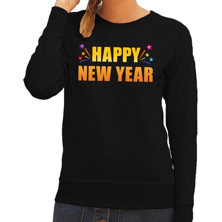 Happy new year sweater black women