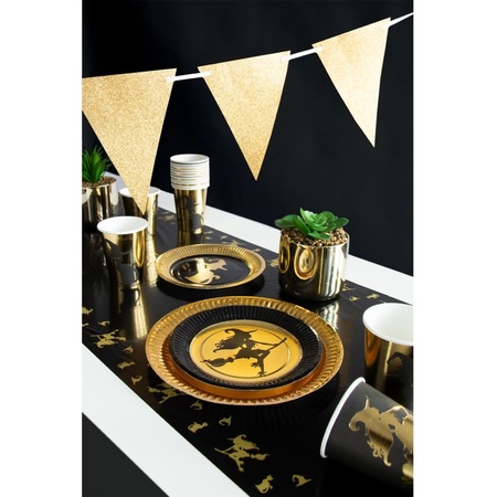 Witch/black cat theme table runner 40 x 180 cm