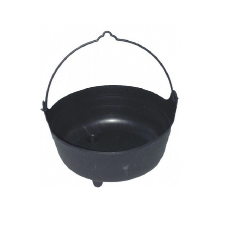 Halloween witch cauldron/cooking pot black - 37 cm - incl. pink color powder