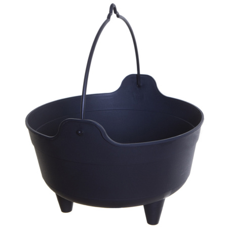 Halloween witch cauldron/cooking pot black - 28 cm - incl. red color powder