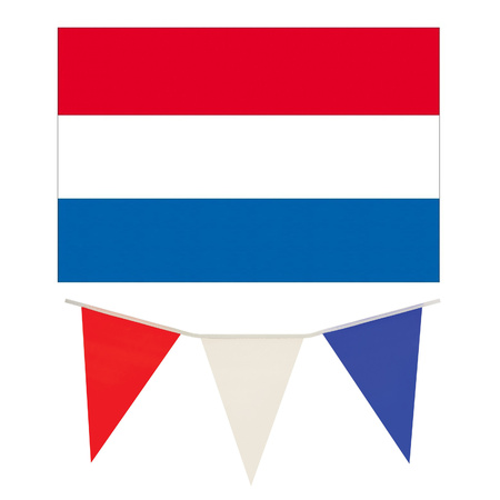 Henbrandt - Nederland vlaggetjes feest versiering set binnen/buiten 4-delig
