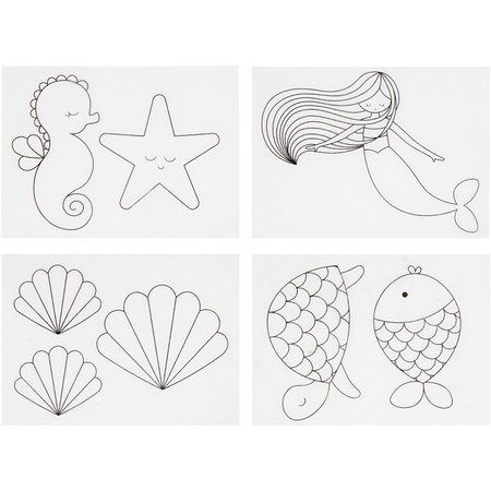 Hobbypackage shrink foil mermaid 4 sheets with keychains