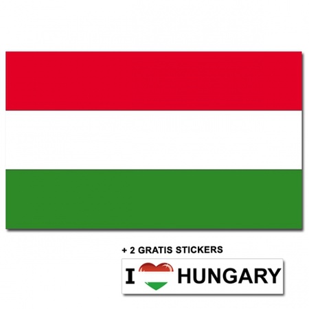 Landenvlag Hongerije + 2 gratis stickers
