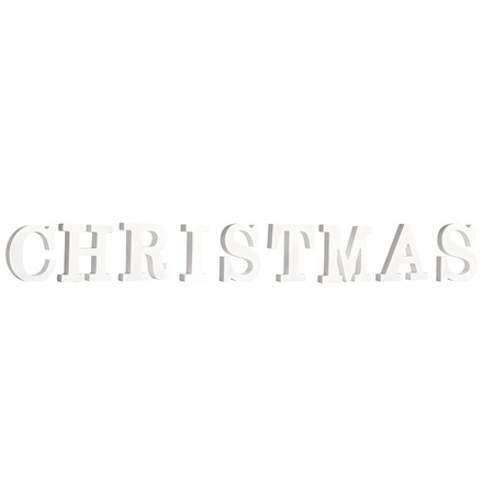 Houten deco hobby letters - 9x losse witte letters om het woord Christmas te maken