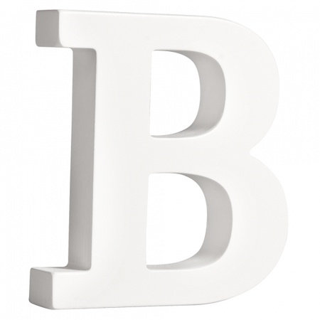 Houten deco hobby letters - 3x losse witte letters om het woord BAR te maken