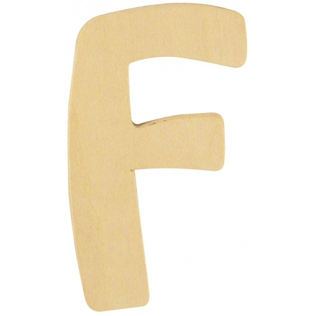 Wooden letter F 6 cm