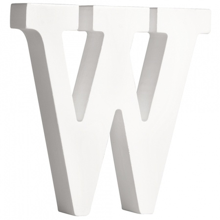 Wooden deco hobby letters - 2x white letters for the word WC