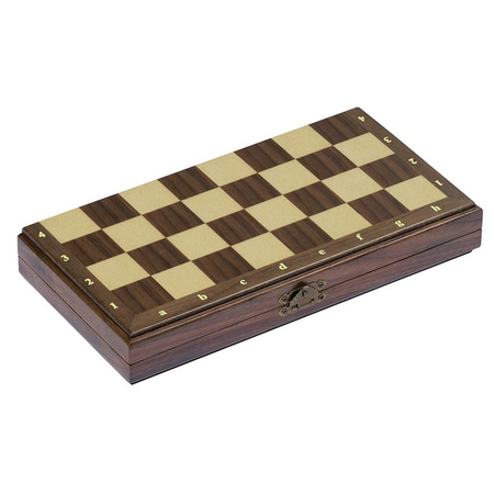 Houten magnetisch schaakbord met schaakstukken 28 x 28 cm opvouwbaar