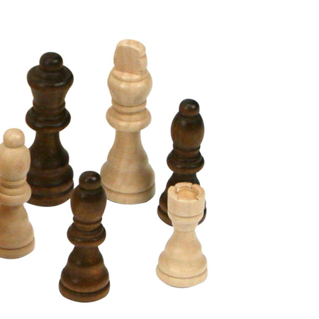Houten schaakstukken 32x stuks in opbergkistje