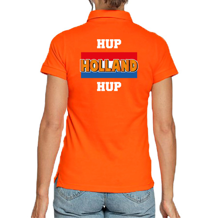Hup Holland hup oranje poloshirt Holland / Nederland supporter EK/ WK voor dames