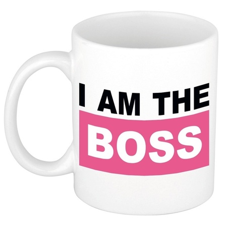 The boss mug / cup pink and blue letters 300 ml