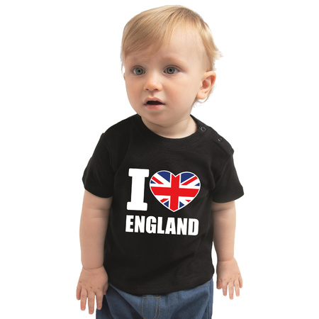 I love England present t-shirt black for babys