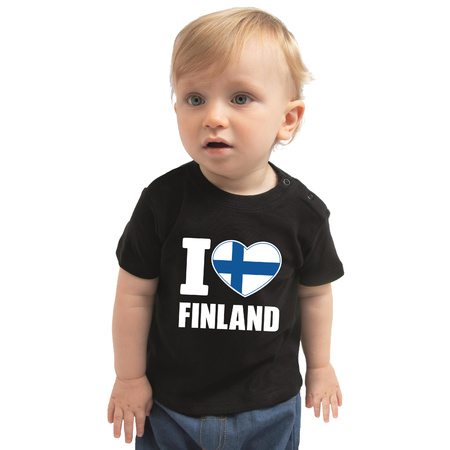 I love Finland present t-shirt black for babys
