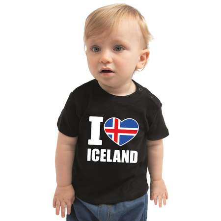 I love Iceland present t-shirt black for babys