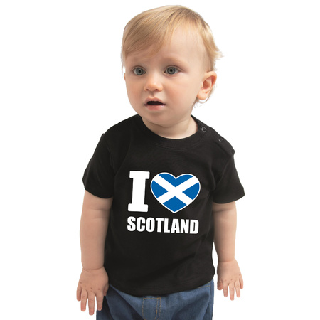 I love Scotland t-shirt Schotland zwart voor babys