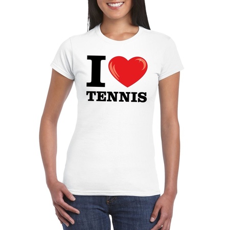 I love tennis t-shirt white women