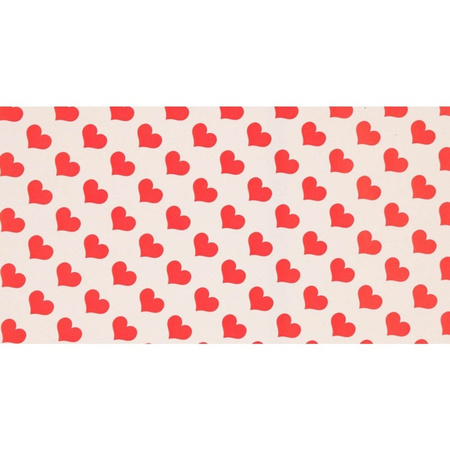 6x Rollen kraft inpakpapier liefde/rode hartjes pakket - geel 200 x 70 cm