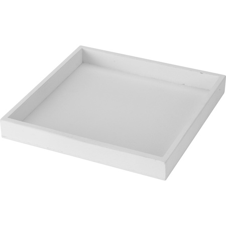Kaarsenonderbord/plateau wit hout met 3x LED kaarsen zilver