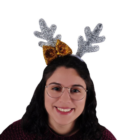 Christmas diadem/hairband reindeer antlers silver