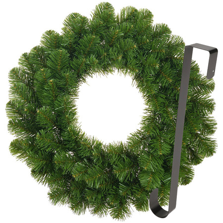 Christmas wreath 45 cm - green - with black hanger
