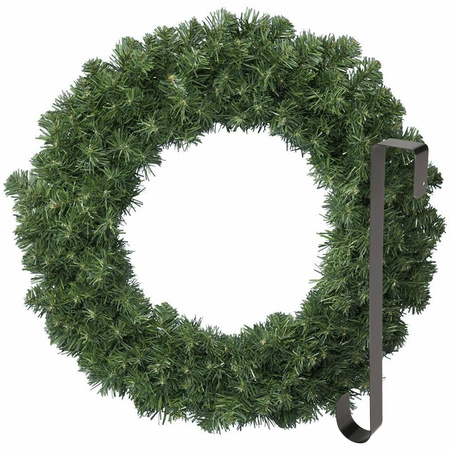 Christmas wreath 60 cm - green - with black hanger