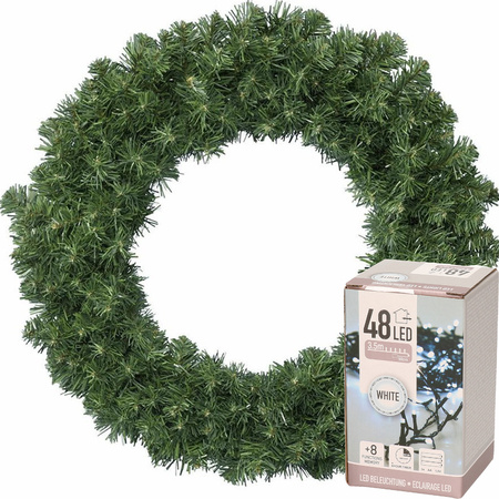 Christmas wreath green 60 cm incl. lights bright white 4m