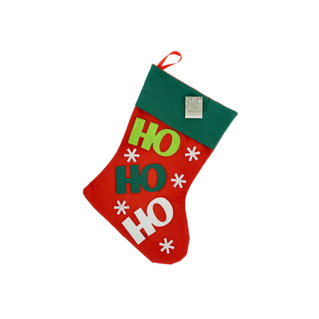 Christmas stocking red/green Ho Ho Ho 45 cm cm christmas decoration