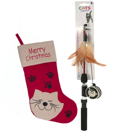 Christmas stockings - and fishing rod toy - for casts - christmas present