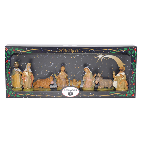 Complete nativity scene set 42 x 19 x 30 cm with crib statues