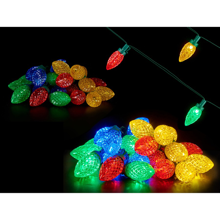 Kerstverlichting/party lights 25x gekleurde LED lampjes 500 cm op batterijen