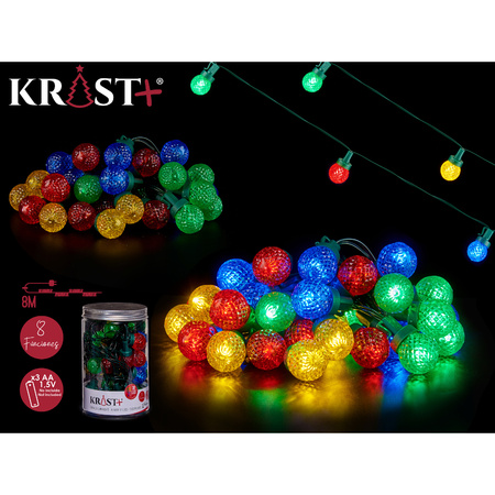 Christmas lights/Party lights multi-color LED 600 cm on batteries